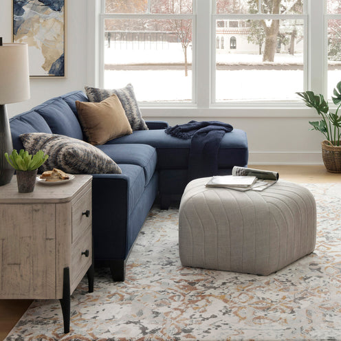 Diamond Platinum Ottoman (Small)
